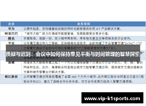 质疑与迟到：会议中如何保持意见平衡与时间管理的智慧探索